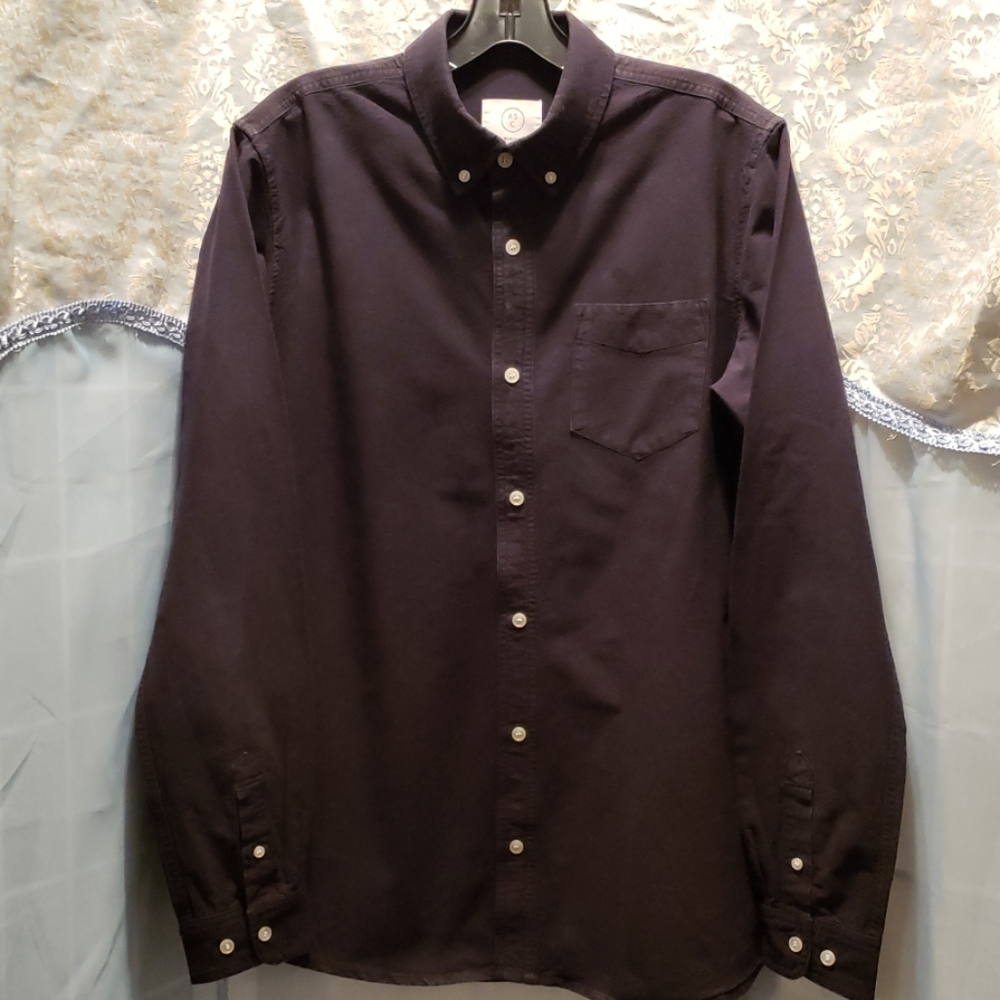 MEN'S AS COLOUR BLACK BLACK OXFORD SHIRT SZ M